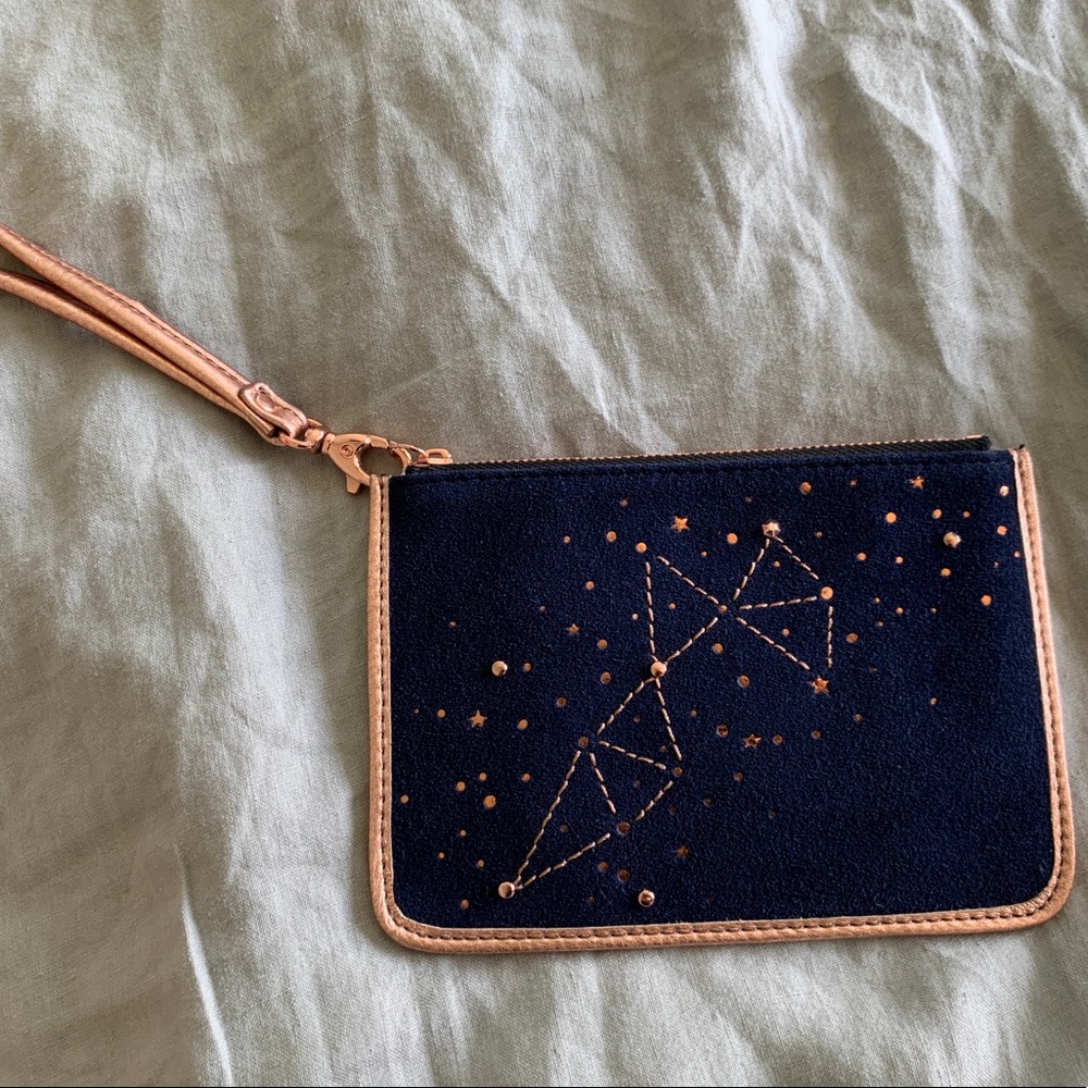 Constellation suede clutch, Fossil